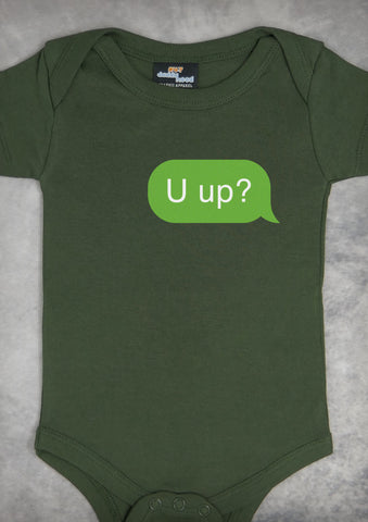 U Up? – Baby Olive Green Onepiece & T-shirt