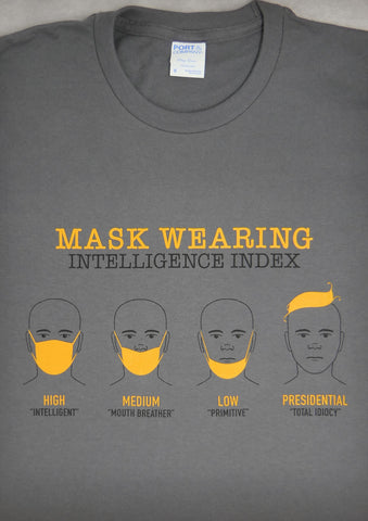 Mask Wearing Intelligence Index – Men's Charcoal Gray T-shirt