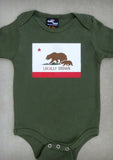 Locally Grown – California Baby Charcoal Gray & Olive Green Onepiece & T-shirt