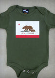 Locally Grown – California Baby Boy Charcoal Gray & Olive Green Onepiece & T-shirt