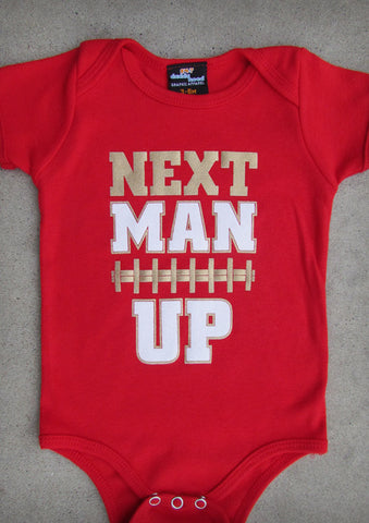 Next Man Up (San Francisco) – Baby Boy Red Onepiece & T-shirt