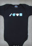Emoji  – Baby Boy Black Onepiece & T-shirt