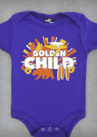 Golden Child – California Baby Girl Purple & Charcoal Gray Onepiece & T-shirt