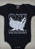 One Nation – Baby Black Onepiece & T-shirt