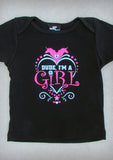 Dude, I'm A Girl  – Baby Girl Black Onepiece & T-shirt