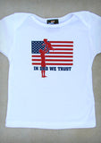 In Dad We Trust (with Girl) – Baby Girl White Onepiece & T-shirt