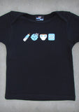 Emoji  – Baby Black with Blue Onepiece & T-shirt