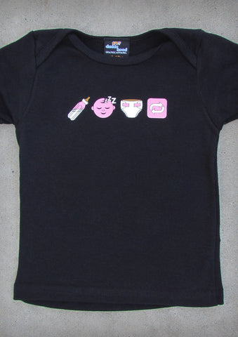 Emoji  – Baby Girl Black T-shirt