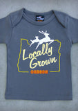 Locally Grown – Oregon Baby Boy Charcoal Gray Onepiece & T-shirt