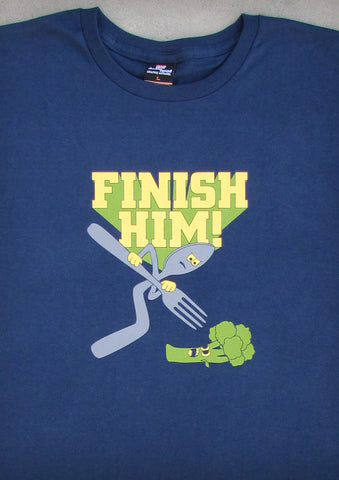 Finish Him – Men's Navy Blue T-shirt