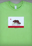 Locally Grown – California Women's Charcoal Gray & Lime Green Crew Neck T-shirt