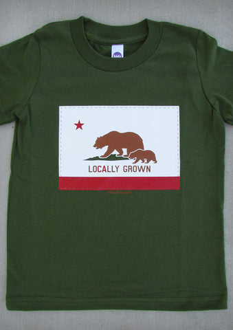 Locally Grown – California Youth Boy Charcoal Gray & Olive Green & Slate Gray T-shirt