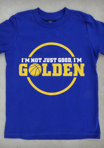 I'm Not Just Good, I'm Golden – Youth Cobalt Blue T-shirt