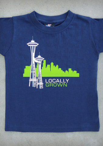Locally Grown – Seattle Washington Youth Boy Navy Blue T-shirt