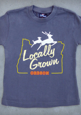 Locally Grown – Oregon Youth Boy Charcoal Gray T-shirt