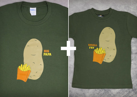 Small Fry & Big Papa Gift Set – Men's Daddy T-shirt + Youth Boy T-shirt