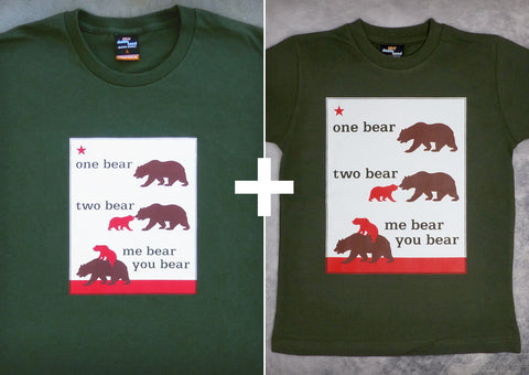 One Bear Two Gift Set – California Men's T-shirt + Youth Boy T-shirt