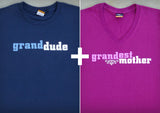 Grand Dad & Mom Gift Set – Men's T-shirt + Women's V-neck T-shirt