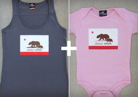 Locally Grown Gift Set – California Women's Tank Top + Baby Onepiece/T-shirt