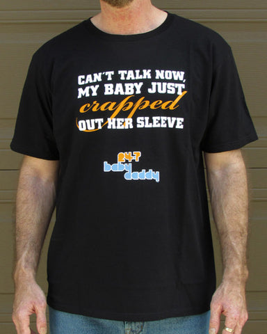 Can't Talk Now (Baby Girl) – Men's Daddy Chocolate Brown & Black T-shirt