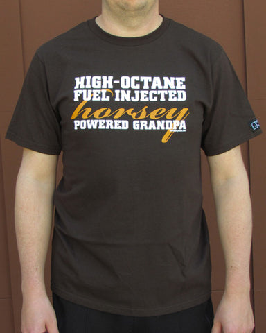 Horsey Powered Grandpa – Men's Grandpa Chocolate Brown T-shirt